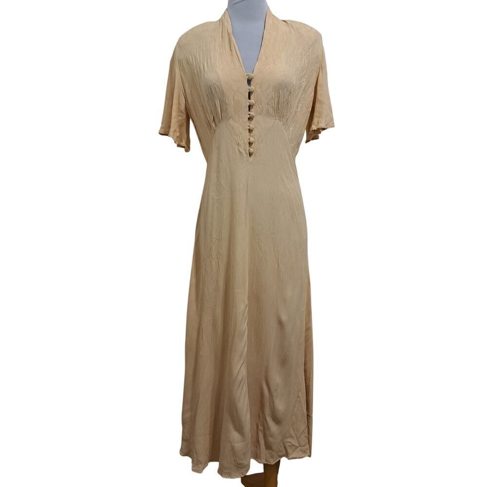 Vintage Rabbit Designs Babydoll Coquette Y2K Boho Cleopatra Midi Dress Sz 10